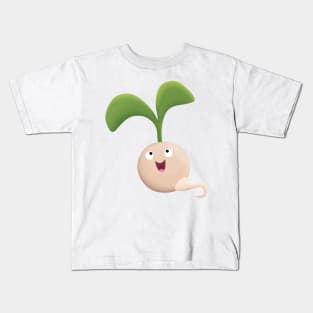 Cute happy seed sprout cartoon illustration Kids T-Shirt